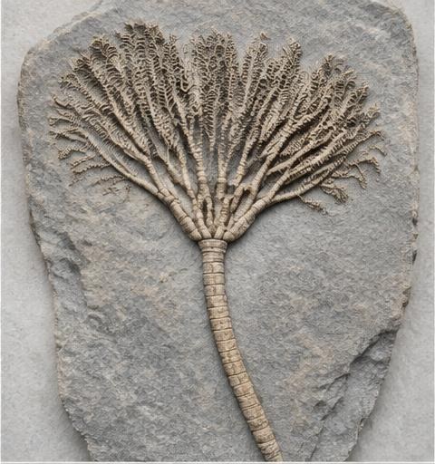 Representative crinoid fossils